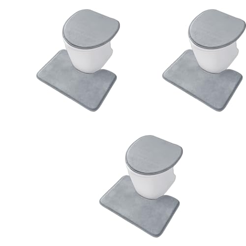 HASTHIP® 9PCS Bathroom Floor Mats Set Anti-Slip with 3 Sizes Memory Foam Bath Toilet Contour Absorbent Bathtub Kitchen Quick-Dry