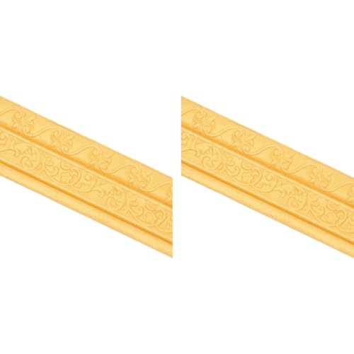 HASTHIP® Peel Stick 3D Foam Molding Trim Self Adhesive Golden Strips for Wall 2.3M x 7.8CM Gold 2 PCS