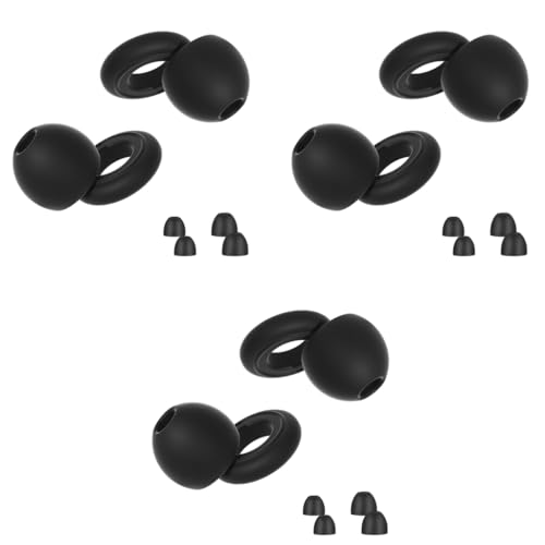 ZIBUYU® Noise Cancelling Ear Plugs for Sleeping Soft Silicone Reusable with Storage Case Black Set Includes Extra Tips 3PCS