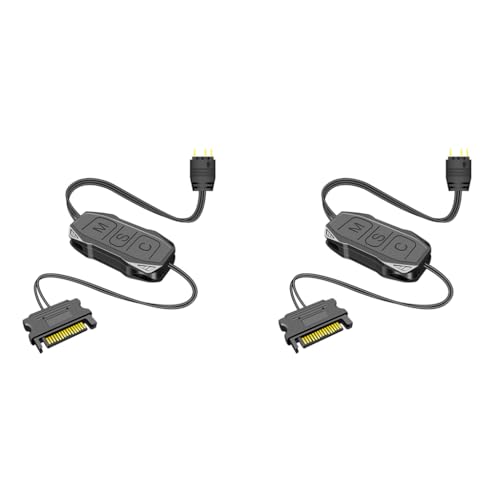 ZORBES® ARGB Controller 5V 3Pin RGB for PC Built-in Light Modes SATA Power Supply Stripe Remote Modification Fans Strips 2PCS