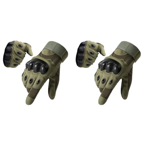 Optifit® Riding Gloves for Bike Motorcycle with Touch Screen Full Finger Hard Case Protective Anti-Slip Motorbike for Cycling Hiking Climbing Lumbering L 2 PCS