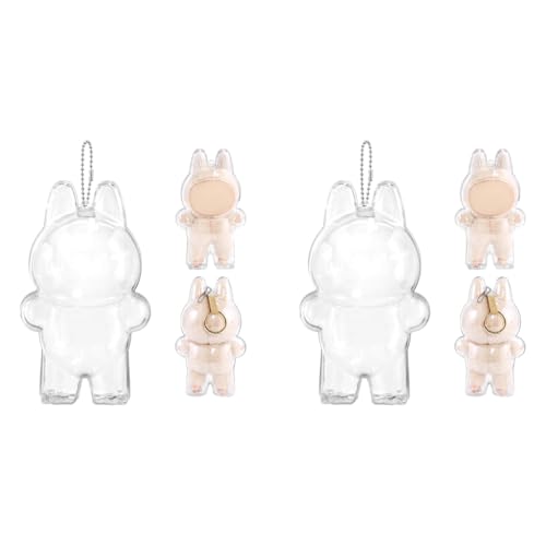 FANCYKU® Protective Cover for Plush Figure Doll Storage Transparent PVC Display Case 17cm Art Toys Accessories Dust-Proof for Dolls Not Doll 2PCS