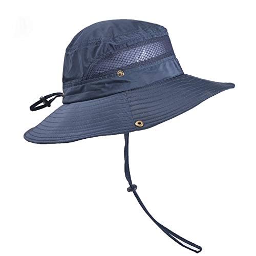 GUSTAVE Men's Bucket Hat for Outdoor Activities with Mesh Vent and Adjustable Chin Strap | Waterproof Polyester Sun Protection up to 60 cm