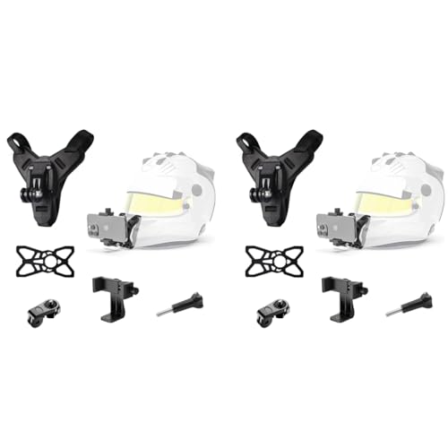 STHIRA® Helmet Mount for Mobile Camera Rotatable Action Chin Strap Set with Quick Release Non Slip Grip for Go Pro Hero 12 11 10 9 Includes J Hook Adapter Screw Phone Holder 2PCS