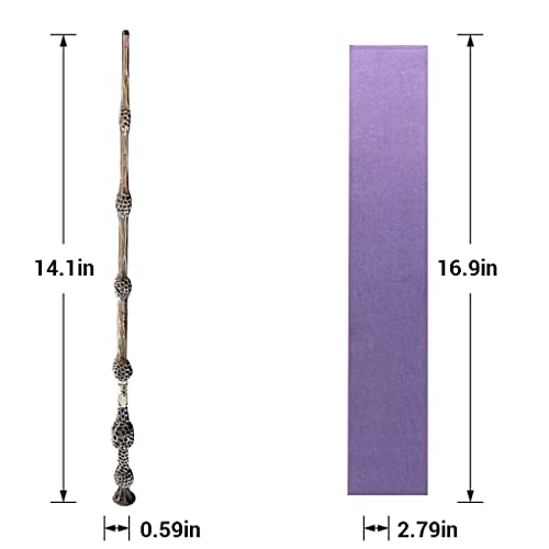 PATPAT® Harry Potter Wands with Ollivanders Wand Box Polyresin Metal Magic Wizard Sorcerers Party Costume Accessory for Cosplay Masquerade Halloween Christmas Gifts Dumbledore Multicolor 3PCS