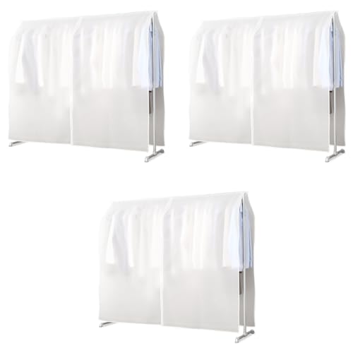 HASTHIP® Clothes Rack Cover, Garment Rack Cover Large PEVA Translucent Clothing Dustproof/Waterproof Cover for Suits, Coats, Sweaters, Shirts (Not Including Frame) 3 PCS