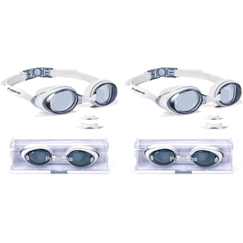 Proberos® Short-sighted Swimming Goggle for Man Women Nearsighted Silicone Waterproof Anti-Fog -3 Diopters 2 PCS
