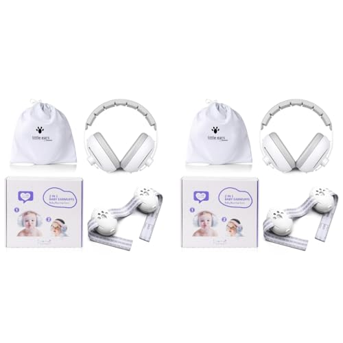 SNOWIE SOFT® Baby Ear Muffs 2 in 1 Noise Cancellation with Interchangeable Adjustable Padded Headband Design Travel for Toddler 1-4 Years Old 2 PCS