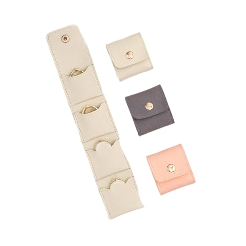 MAYCREATE® Mini Travel Jewelry Bag with Buckle Portable Foldable Travel Jewelry Organizer Case Small Jewellery Box for Earrings, Rings, Necklaces