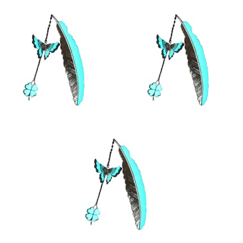 HASTHIP® Metal Feather Bookmark Glow in The Dark Bookmarks for Books 3D Silver Butterfly Four Leaf Clover Gift for Teachers Women Student Mothers Day Christmas 3PCS