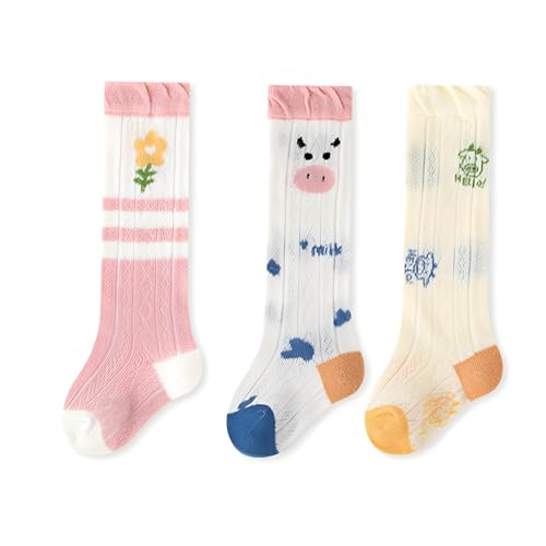 SNOWIE SOFT® 3pairs Baby Knee High Socks Newborn Infants Toddlers Cotton Uniform Stockings Warm Cotton Boys Girls Stockings