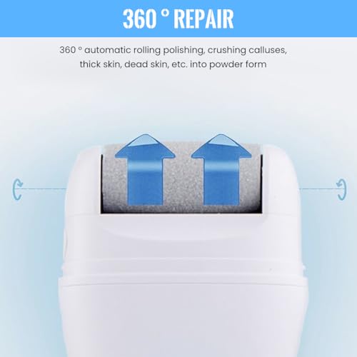 ZIBUYU® Foot Scrubber for Dead Skin Callus Remover with 3 Rollers Pedicure Machine Spa Electric Improve Rough Heel Rechargeable Electronic Tool 3PCS