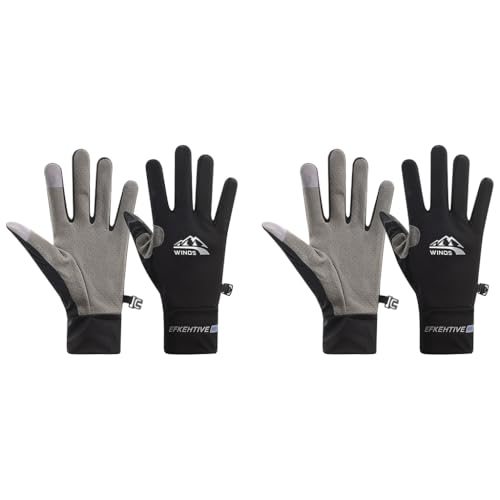 Proberos® Driving Gloves Men Women Summer Ice Silk Breathable Touch Screen Design Anti-Slip Palm Outdoor Casual Sport Full Finger Riding Golfing 2PCS