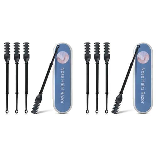 HANNEA® 8PCS Nose Hair Trimmer for Men Women 2 in 1 Pain-Free Grooming Tool With Ear Wax Remover for Overgrown Stainless Steel
