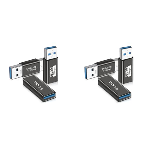 Verilux® USB 3.0 Adapter Kit 3Kinds 5Gbps Data Transfer Female to Male Male Metals Connector Sit for Laptops Hubs Games Console Black 2 PCS