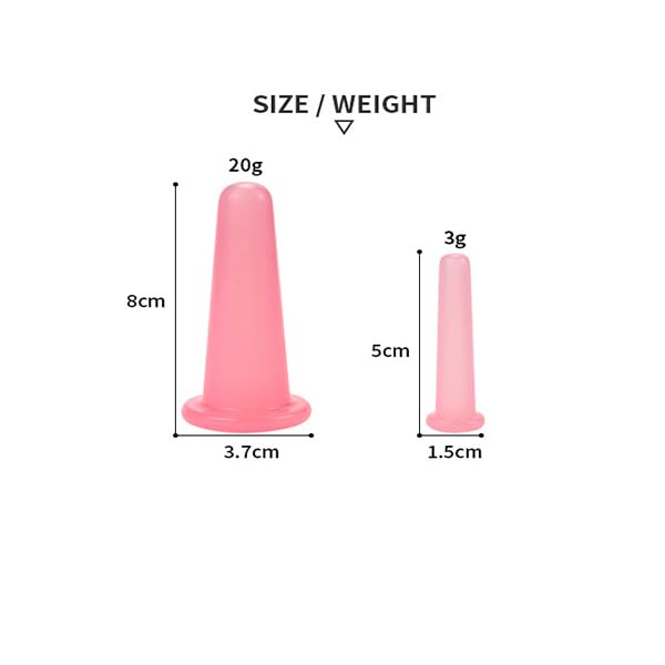 ZIBUYU Facial Cupping Kit with 4PCS in 2 Sizes for Face and Neck | Gentle Silicone Cups