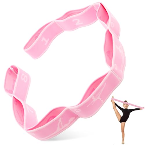 Proberos® Yoga Stretching Strap, 8-Loop Elastic Yoga Stretching Strap, Sectional Hoop Yoga Strap for Physical Therapy, Pilates, Yoga, Dance & Gymnastics Exercise, Warm Up