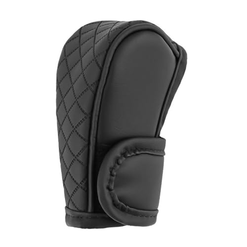 STHIRA® Premium PU Leather Car Gear Knob Cover Fashionable Anti-Slip, Durable & Universal Fit Car Gear Cover Protects Against Scratches/Wear, Enhances Car Interior, Black Color, 12 *9*5cm