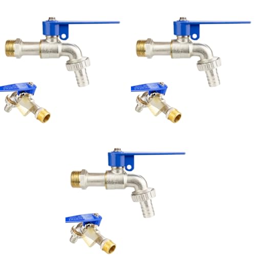 HASTHIP® Tap with Lock 1/2 Inch Thread Water Lockable Faucet for Outdoor Spigots Garden Home Not with Pad or Keys 3PCS