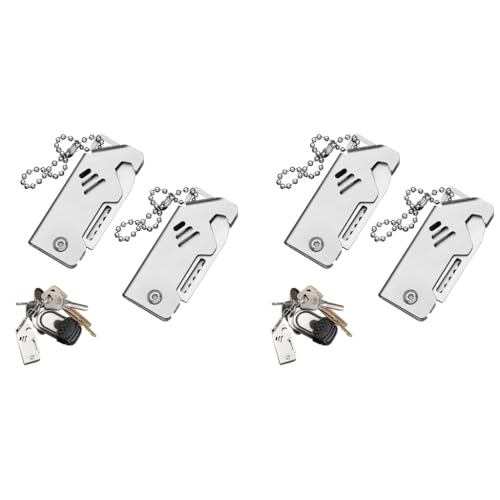 Optifit® 4PCS Box Cutters with Chain Loop Stainless Steel