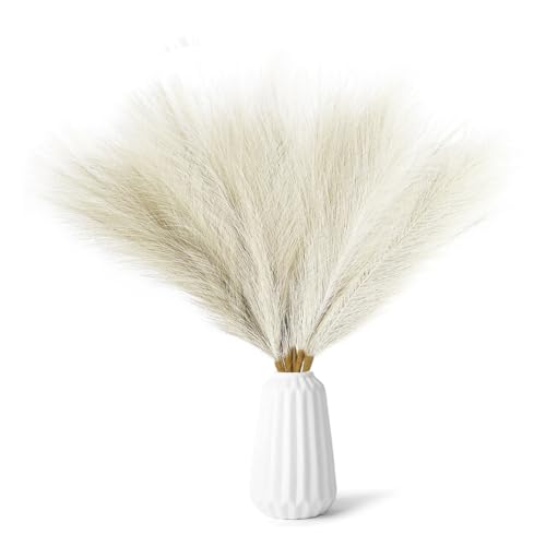 HASTHIP® 20PCS Faux Pampas Grass Decor, Tall 18"/1.8FT Artificial Pompous Grass, Small Vase Fillers, Rustic Trendy Cottagecore Minimalist Boho Farmhouse Room Decor, Style B (Not Included Vase)