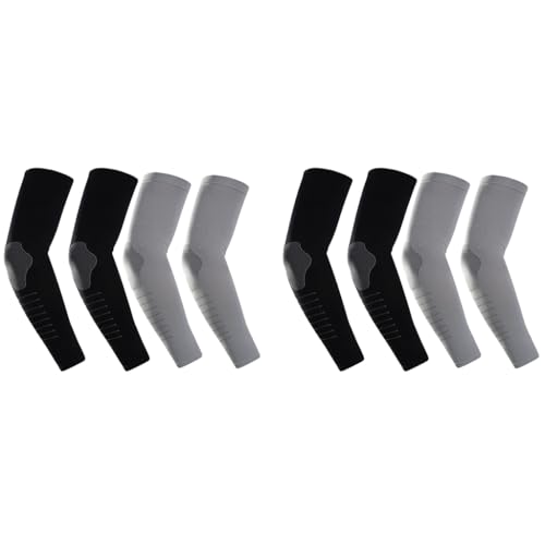 ZIBUYU® 4 Pairs UPF 50+ Ice Silk Arm Sleeves for Men Boys Cooling, Breathable, Quick Dry UV Protection Outdoor Sports, Cycling, Driving, Running, Hiking, Fitness Summer Sun Protection