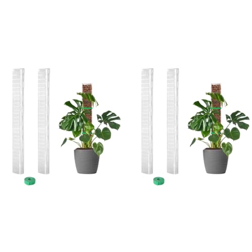 HASTHIP® 4PCS Plastic Moss Pole 23.62 Inches Monstera Climbing for Plant Pot Hollow Out Upright Growing DIY Assembly