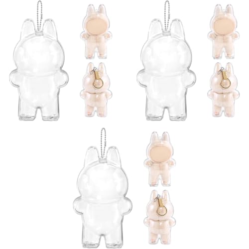 FANCYKU® Protective Cover for Plush Figure Doll Storage Transparent PVC Display Case Accessories Dust-Proof for 17cm Art Toys Dolls 3PCS