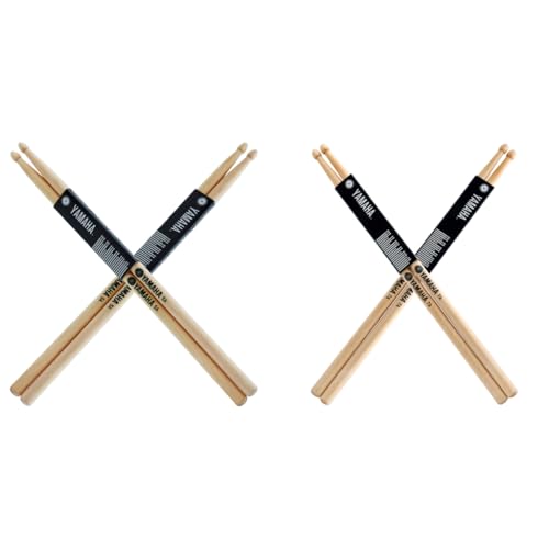 HASTHIP® Maple Drumsticks Combo, 5A (2 Pair, 16inch) & 7A (2 Pair, 15.5inch), Wood Tip, Drum Accessories Set for Adults & Youth, Ideal for Practice, Studio, Beginners & Professionals