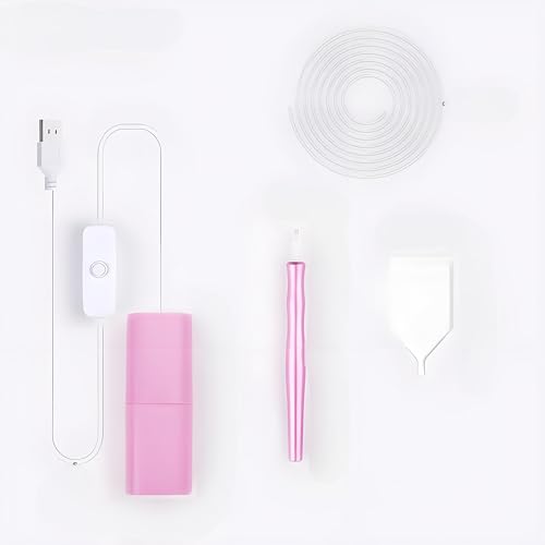 PATPAT® Electric Diamond Art Accessories Painting Pen for Adults - Vacuum Diamond Art Pens Tools Say Goodbye to Wax with Tray Kits-Pink