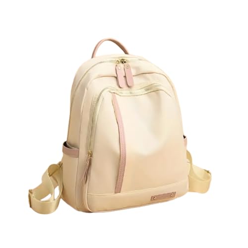 ZIBUYU® Travel School Bag Stylish Oxford White Backpack for Girls, Lightweight College Rucksack with Multiple Compartments, Adjustable Straps, 26x13x35cm, Versatile Daily Use, Trendy Design