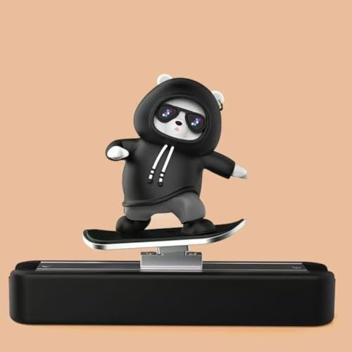 STHIRA® Skateboarding Bear Car Dashboard Decorations,Slidable Cute Car Accessories Interior and Dashboard Accessories Ornaments