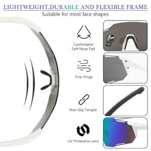 PALAY Bike Sunglasses for Cycling and Running featuring 1.0mm Polarized UV400 Lenses | Unisex Sport Goggles with TAC Lens and Storage Case