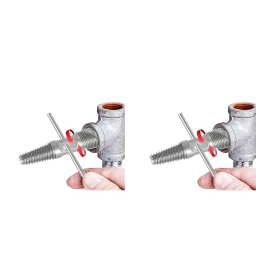Serplex® 2 in 1 Broken Pipe Extractor Tool Kit Double Headed Faucet Water Triangle Valve Screw Remover Damaged Bolt Drill Bits Durable Hand Tools Set for Home Plumbing Repairs 2 PCS