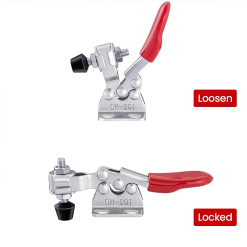 Serplex® 8PCS Toggle Clamps Horizontal Type GH-201 Quick Release Hold Down Latch Heavy Duty For Woodworking Smoke Jointer Jig Tool Fixtures Holding Capacity 60 lbs 27kg