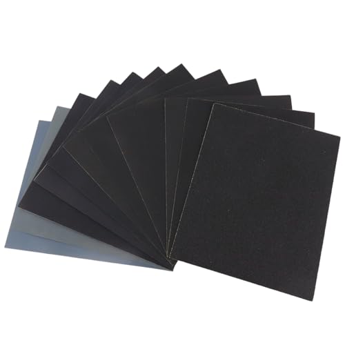 HASTHIP® 26Pcs Sandpapers 80 to 3000 Grit, 23x28cm Silicon Carbide Sand Paper, Multipurpose Coarse Fine Sandpapers Dry or Wet Sanding Papers for Wood Furniture Finishes and Metal Sanding