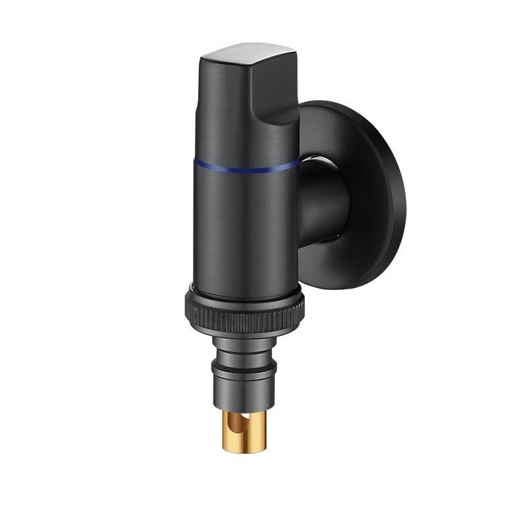 HASTHIP® Laundry Faucet, Small Full-Metal Universal Faucet, Dishwasher Angle Valve (Black)