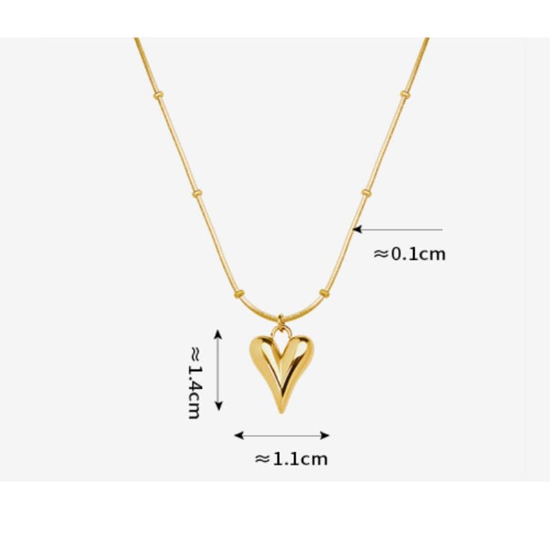 ZIBUYU Golden Heart Necklace for Women featuring Slim Chain Pendant | Y2K Style Gift Set 2PCS
