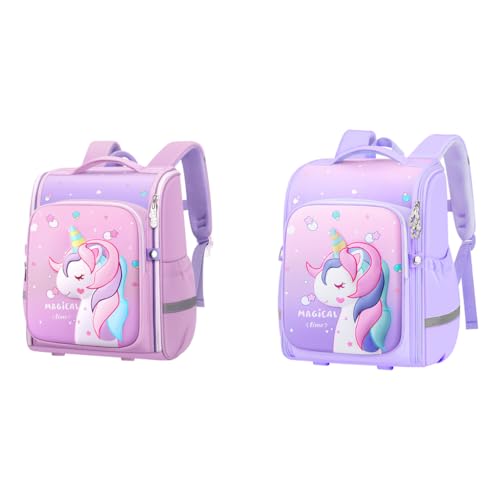 PALAY® Unicorn Backpack for Girls, Water-Resistant, Durable, Large Capacity School Bag for Kids 6-12, Cute Purple Gift for Birthday, Rakhi, Journaling, DIY, Crafts, Planners & More