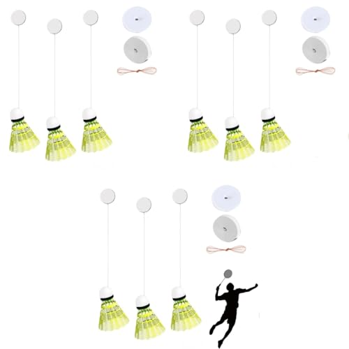 Proberos® Automatic Rebound Badminton Trainer Parent-child Interaction Kid Toys for Exercise and Leisure Badminton Training Device for Beginners 3 PCS