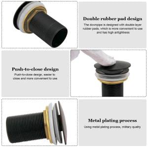 ELEPHANTBOAT Waste Coupling for Wash Basin with 4.2cm Pop Up Plug | Black Stainless Steel