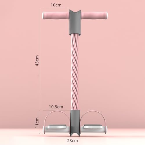 Proberos® Fitness Tension Rope with Wider Pedal 6-Tube Elastic Yoga Puller Resistance Band Pull Reducer Training Bands Natural Latex for Abdomen Waist Leg Stretching Pink 3 PCS