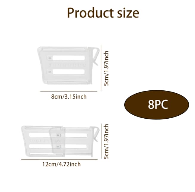 ZIBUYU Refrigerator Dividers for Food Storage with Adjustable Sections 8 Pack | Space-Saving Kitchen Organization