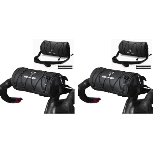 Proberos® Cycle Frame Bag 5L High Capacity Waterproof Bike Front Fork Multifunction Riding Storage Zipper Pouch Beam Saddle Fashion with Handle Shoulder Strap 2PCS