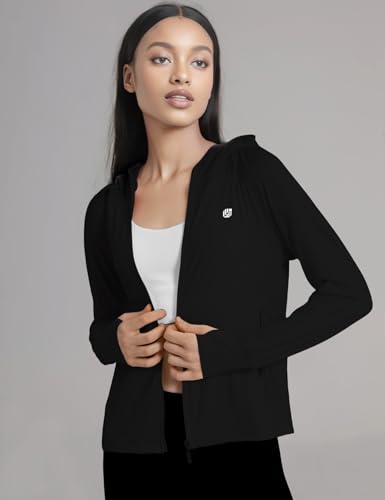 Venzina® Women's UPF 50+ Lightweight Athletic Jacket UV Sun Protection Full Zip Cooling Hoodie Long Sleeve Sunscreen Protective Clothing for Women for Outdoor Hiking