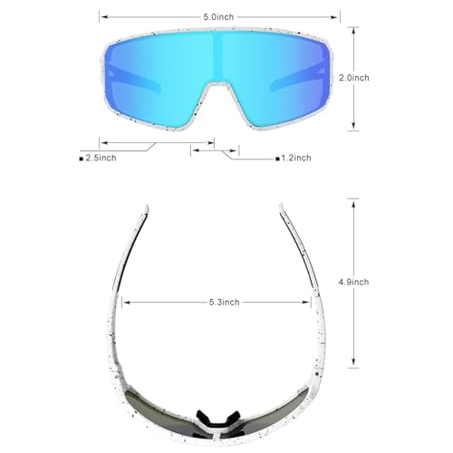 Proberos® Sunglasses Men Polarized Sunglasses for Mens and Womens,Black Retro Sun Glasses Driving Fishing UV Protection Fishing Cycling Mountain Bike Baseball Sunglasses with UV Protection（Blue）