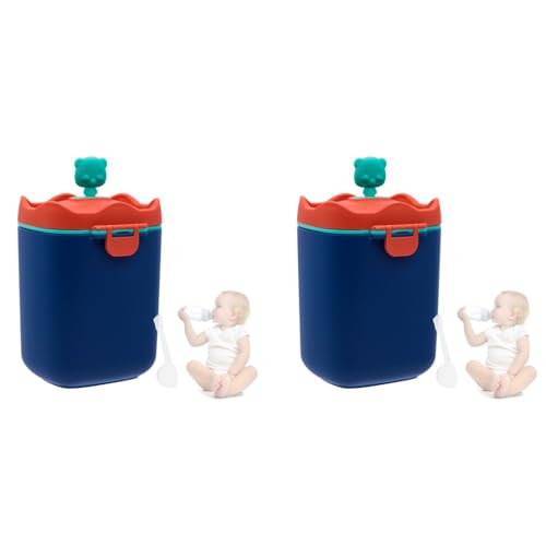 SNOWIE SOFT® 430g Baby Formula Dispenser with Scoop and Leveller Foodgrade PP Double Layer Anti-Leak Milk Powder Container Snack Storage for Outdoor Travel Home BPA Free 2 PCS