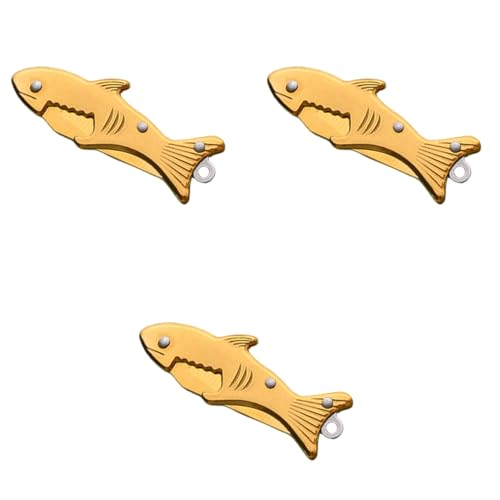 ZIBUYU® Creative Fish Shaped Bottle Opener Multi Tool for Keychain 3PCS