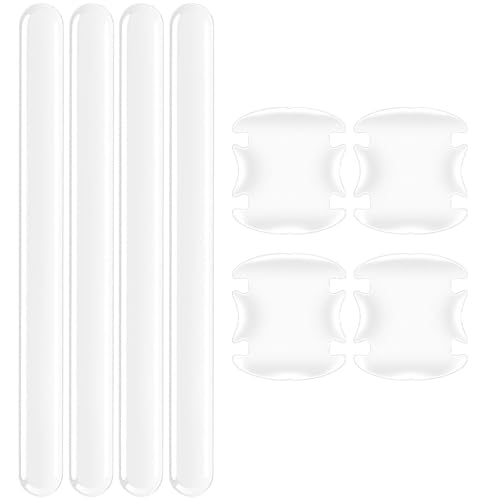 STHIRA® 8PCS 40CM Extended Car Door Bumper Strip Transparent Body Protector Anti-scratch Protective Strip