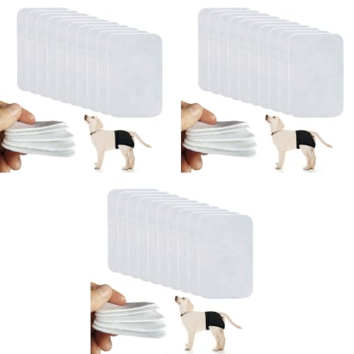 Qpets® Pet Cotton Pads for Medium Dogs Soft Breathable Diaper Replacement Essential for Female Labrador Retriver Rottweiler German Shepherd 30PCS 15X13CM